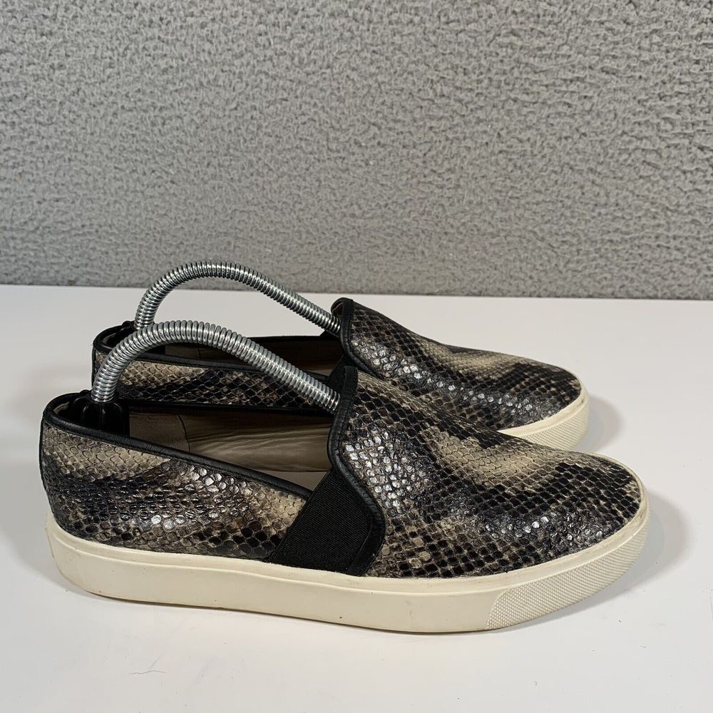 Vince Blair‎ Snakeskin Embossed Leather Slip On Sneakers Women's Size 6